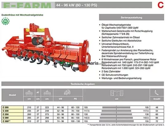 Grada rotativa - Maschio - c 250 bodenfräse