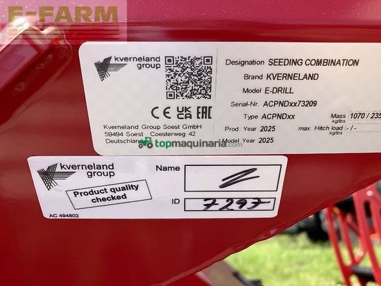 Sembradora - Kverneland - e-drill compact