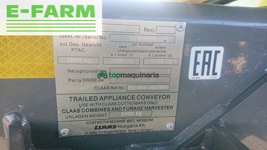 Cabezal - Claas - convio flex 1380 + transportwagen 4-rad gelenkt