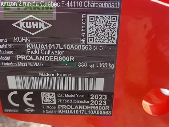 Cultivador - Kuhn - prolander 600 r
