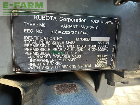 Tractor agrícola - Kubota - m7040h-c
