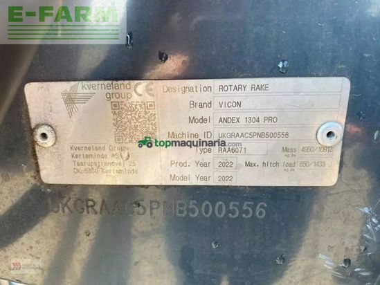 Rastrillo - Vicon - andex 1304 proline mittelschwader
