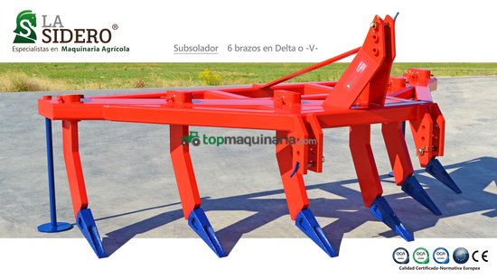 Subsolador La Sidero  de 6 brazos de púas en Delta o -V