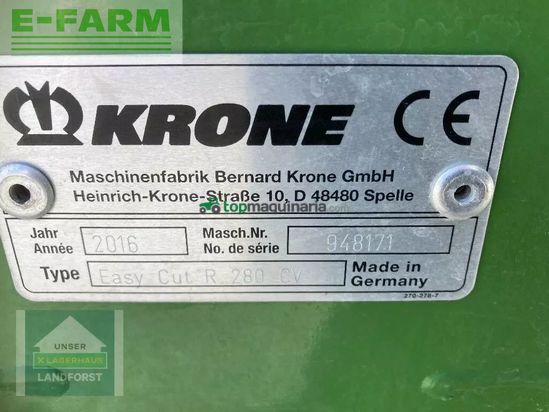 Cortacésped manual - Krone - easycut r 280 cv