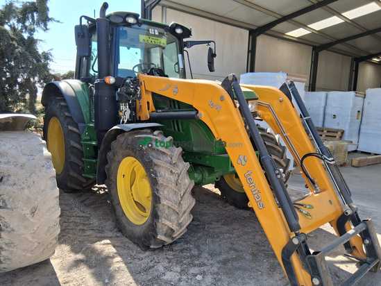 Tractor agrícola - John Deere - 6130M con pala Tenias T40