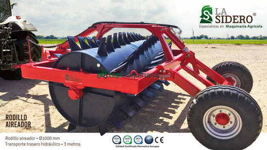 Rodillo La Sidero aireador de Ø1000 mm con transporte trasero hi
