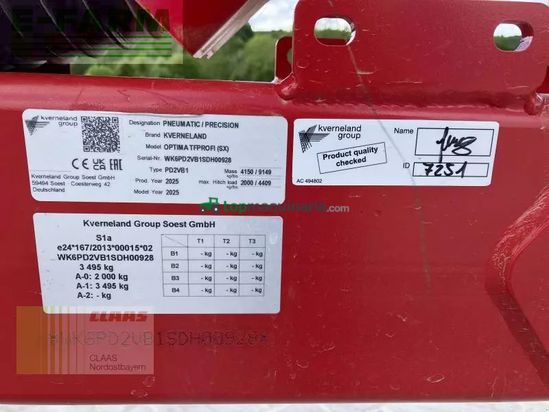 Sembradora monograno mecanica - Kverneland - optima tf profi