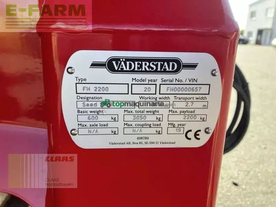 Sembradora monograno mecanica - Väderstad - tempo v tpv 12 + fh 2200