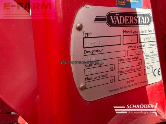 Sembradora monograno mecanica - Väderstad - tempo v 12 + fh 2200
