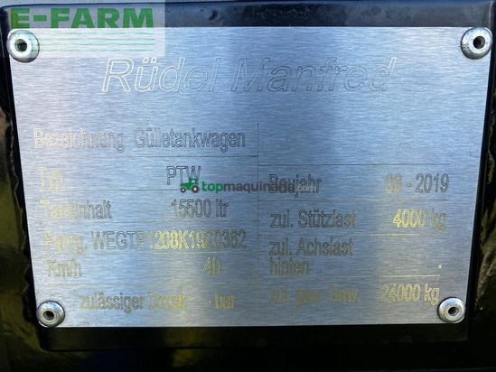 Cisterna -  - rüde pumpfass ptw 15.500l