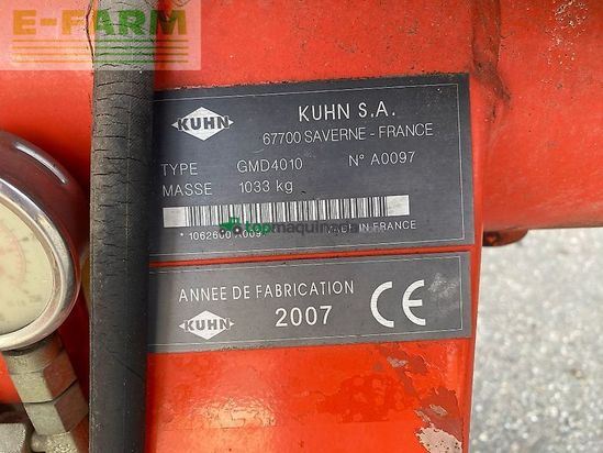 Cortacésped manual - Kuhn - gmd 4010 lift control