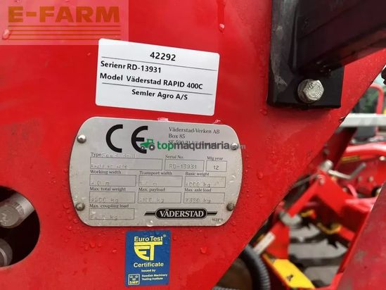 Combinado de siembra - Väderstad - rapid 400c