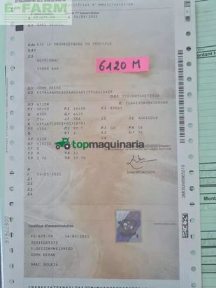 Tractor agrícola - John Deere - 6120 m autoquad