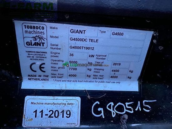 Minicargadora - Giant - g4500 tele