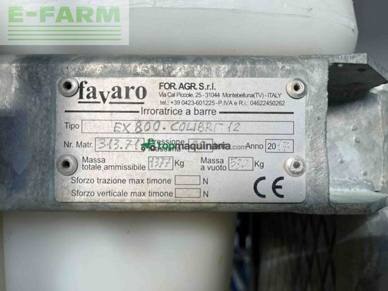 Atomizador - Favaro - eco compact 800 12m hydraulisch