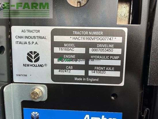 Tractor agrícola - New Holland - t6.160 ac