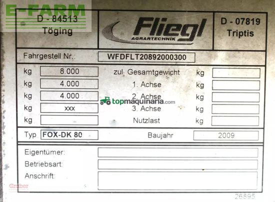 Remolqu agrícola - Fliegl - fox - dk 80