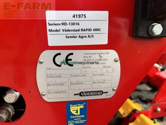 Combinado de siembra - Väderstad - rapid 400c