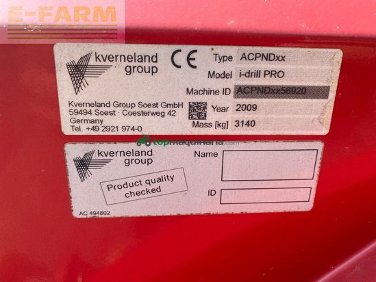 Combinado de siembra - Kverneland - i-drill pro - säkombination