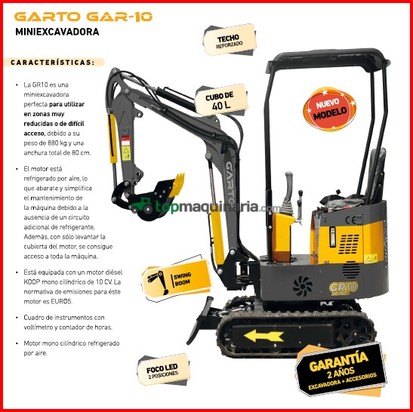 EXCAVADAORA KUBOTA ORUGA GIRATORIA 1000 Kg DIÉSEL