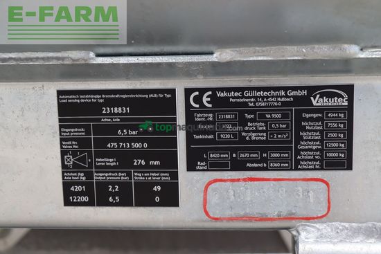 Cisterna - Vakutec - va 9500 p + schlepps