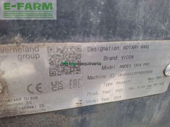 Henificador - Vicon - andex 1304 pro