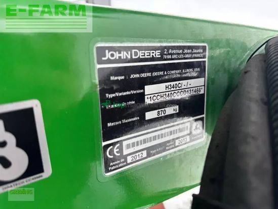 Tractor agrícola - John Deere - 6125r inkl. john deere h340