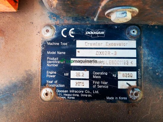 Miniexcavadora DOOSAN DX62R-3