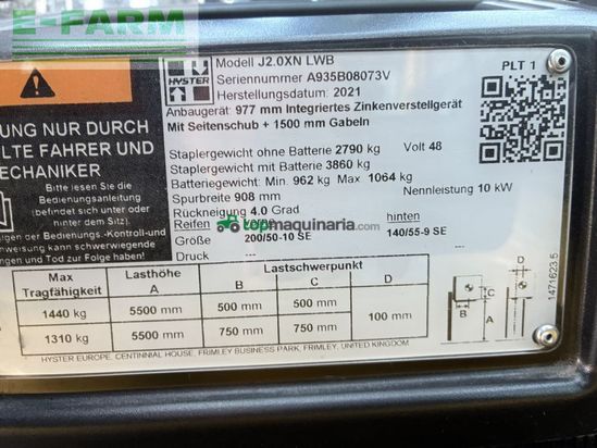 Elevadora - Hyster - j 2.0xnt-lwb