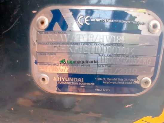 Excavadora HYUNDAI HW180