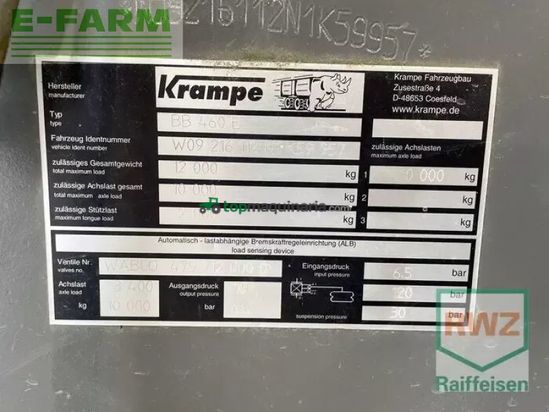 Remolqu agrícola - Krampe - bb 460 muldenkipper