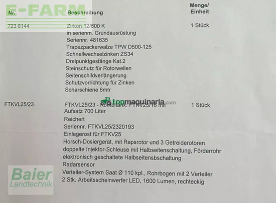 Combinado de siembra - Lemken - zirkon 12/600