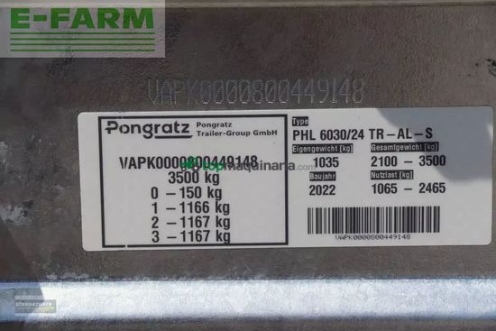 Remolqu agrícola - Pongratz - phl 6030/24 tr-al-s