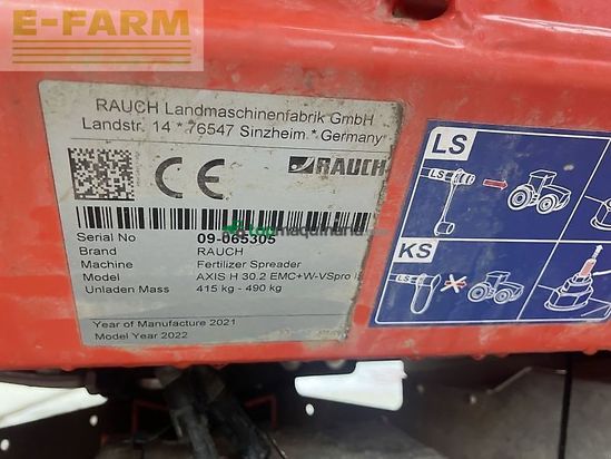 Esparcidor - Rauch - axis-h 30.2 emc+w isobus pro