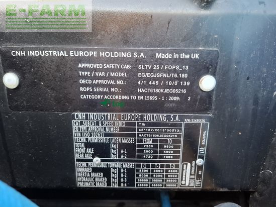 Tractor agrícola - New Holland - t6.180 electro command