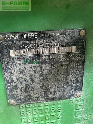 Tractor agrícola - John Deere - 8370r