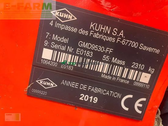 Cortacésped manual - Kuhn - gmd 9530 ff lift control