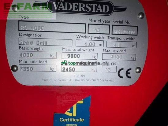 Combinado de siembra - Väderstad - rapid400c