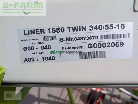 Rastrillo - Claas - liner 1650 twin
