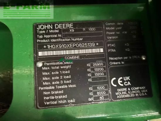 Cosechadora de Cereal - John Deere - x9 1000