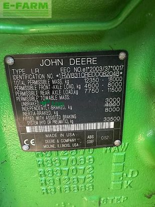 Tractor agrícola - John Deere - 8310r