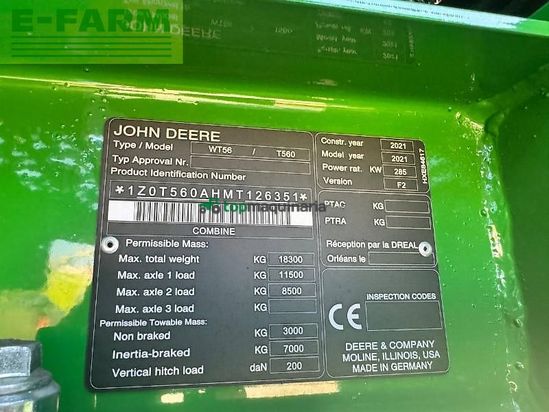 Cosechadora de Cereal - John Deere - t 560