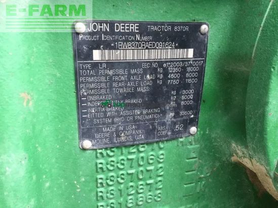 Tractor agrícola - John Deere - 8370