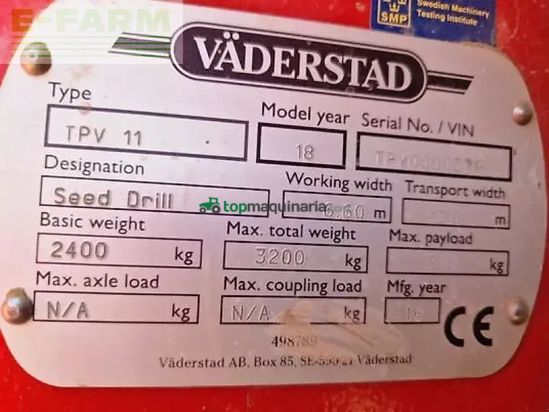 Sembradora monograno mecanica - Väderstad - tempo v11