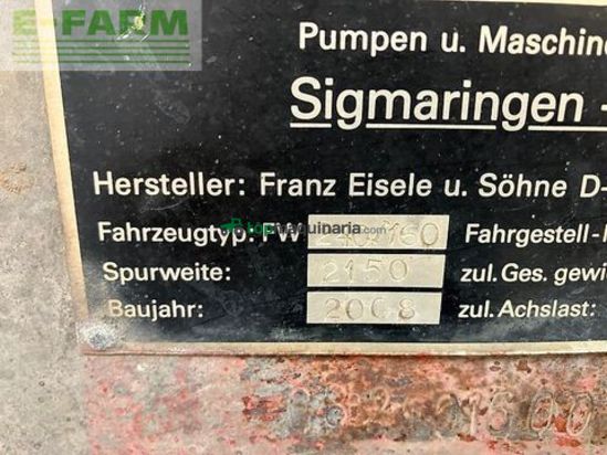 Cisterna - Eisele - fw 240/160 mit vogelsang 12m schleppschlauch