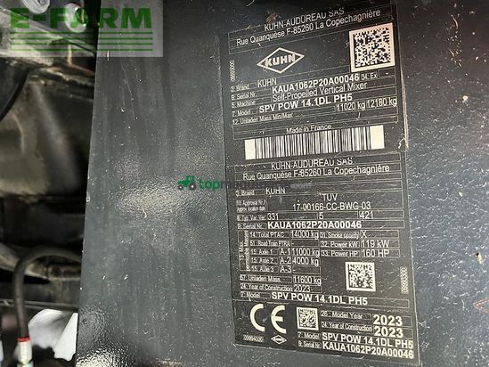 Remolqu esparcidor - Kuhn - spv power 14.1 dl - ph 5