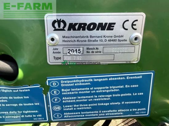 Henificador - Krone - kw 7.92