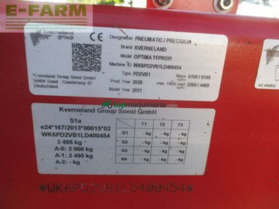 Sembradora monograno mecanica - Kverneland - optima tf profi sx