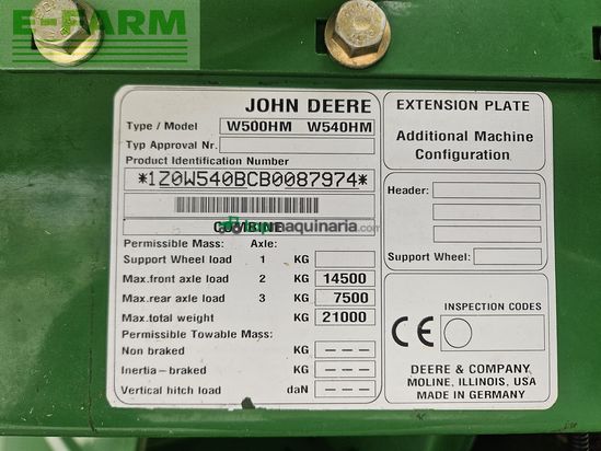 Cosechadora de Cereal - John Deere - w540