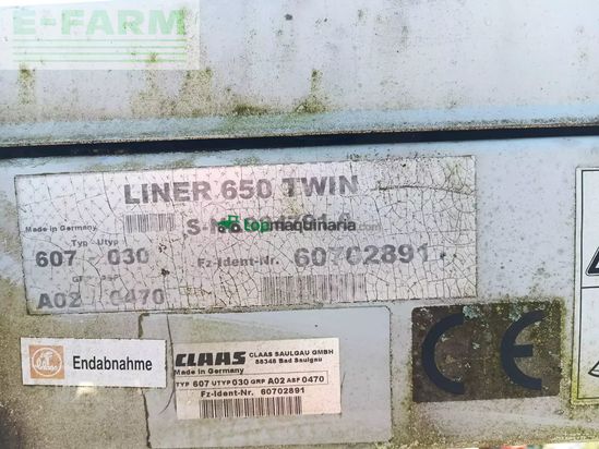 Rastrillo - Claas - liner 650 twin